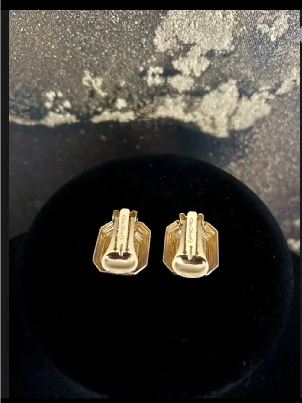 RARE Christian Dior Amethyst  Gold Clip Earrings